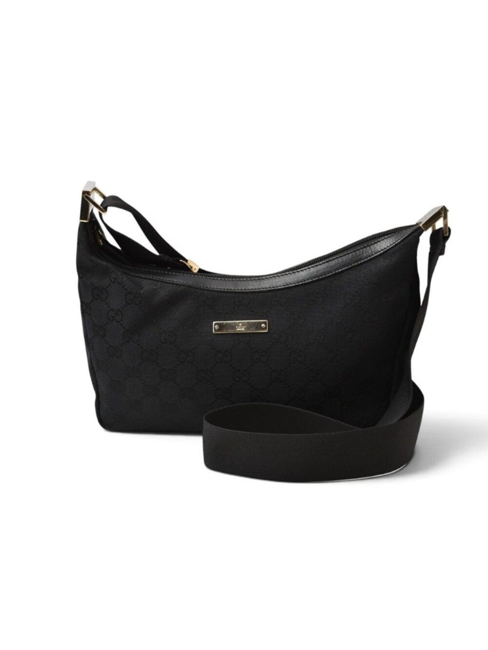 Gucci Shoulder Bag Vintage Crossbody GG Canvas Black